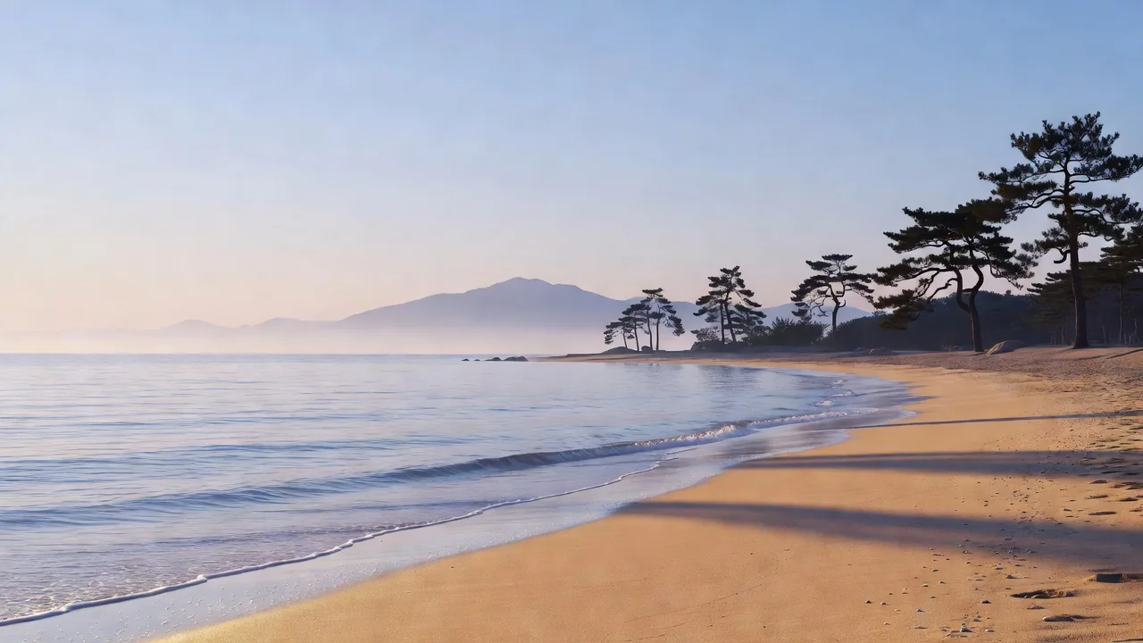 秋の海岸